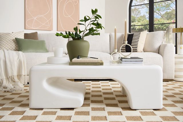 Layla White Rectangular Coffee Table