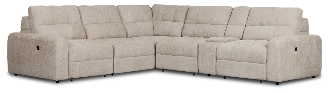 Hendrix Light Taupe Fabric Medium Tri Power 2 Arm Extension Chaise Sectional Hendrix Light Taupe Fabric Medium Tri Power 2 Arm Extension Chaise Sectional