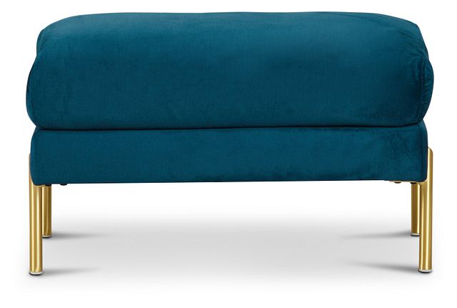 Bella Dark Blue Velvet Ottoman