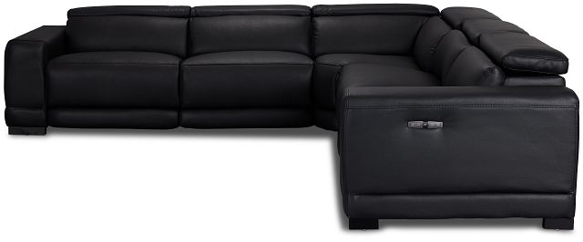 Lombardy Black Micro Small Two-arm Power Reclining Sectional