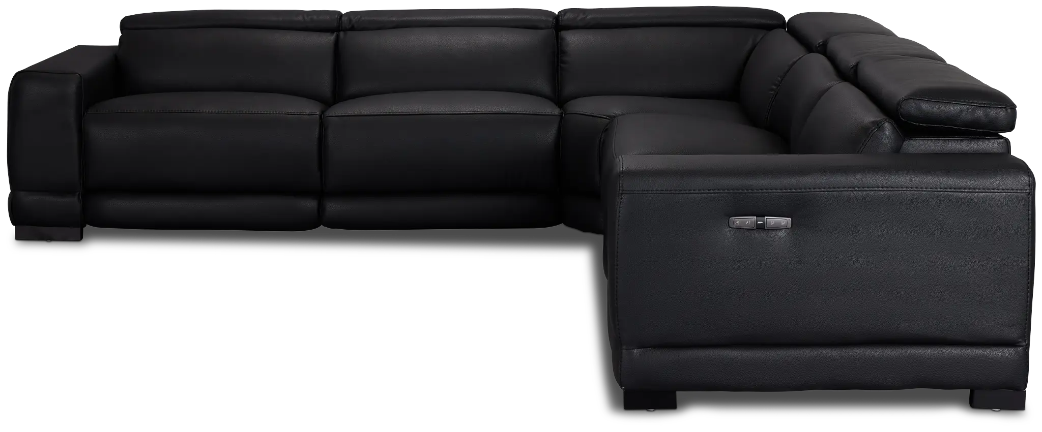 Lombardy Black Micro Small Two-arm Power Reclining Sectional Lombardy Black Micro Small Two-arm Power Reclining Sectional
