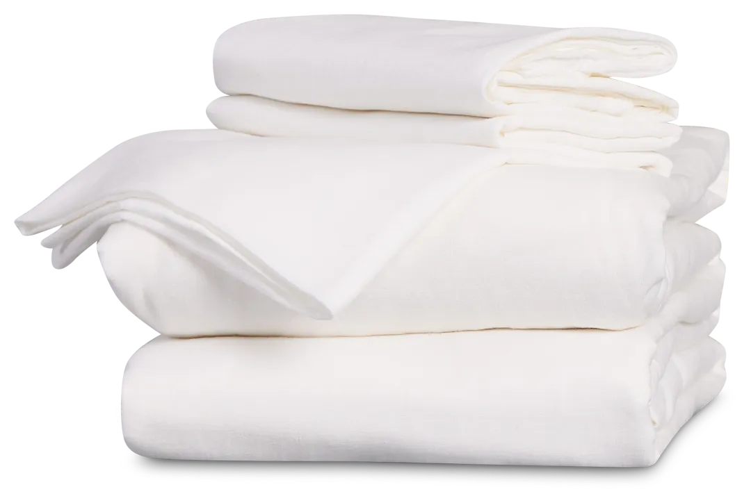 Rest & Renew Linen Blend White Sheet Set