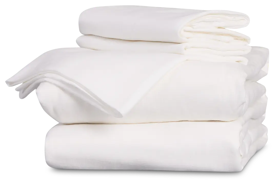 Rest & Renew Linen Blend White Sheet Set Rest & Renew Linen Blend White Sheet Set