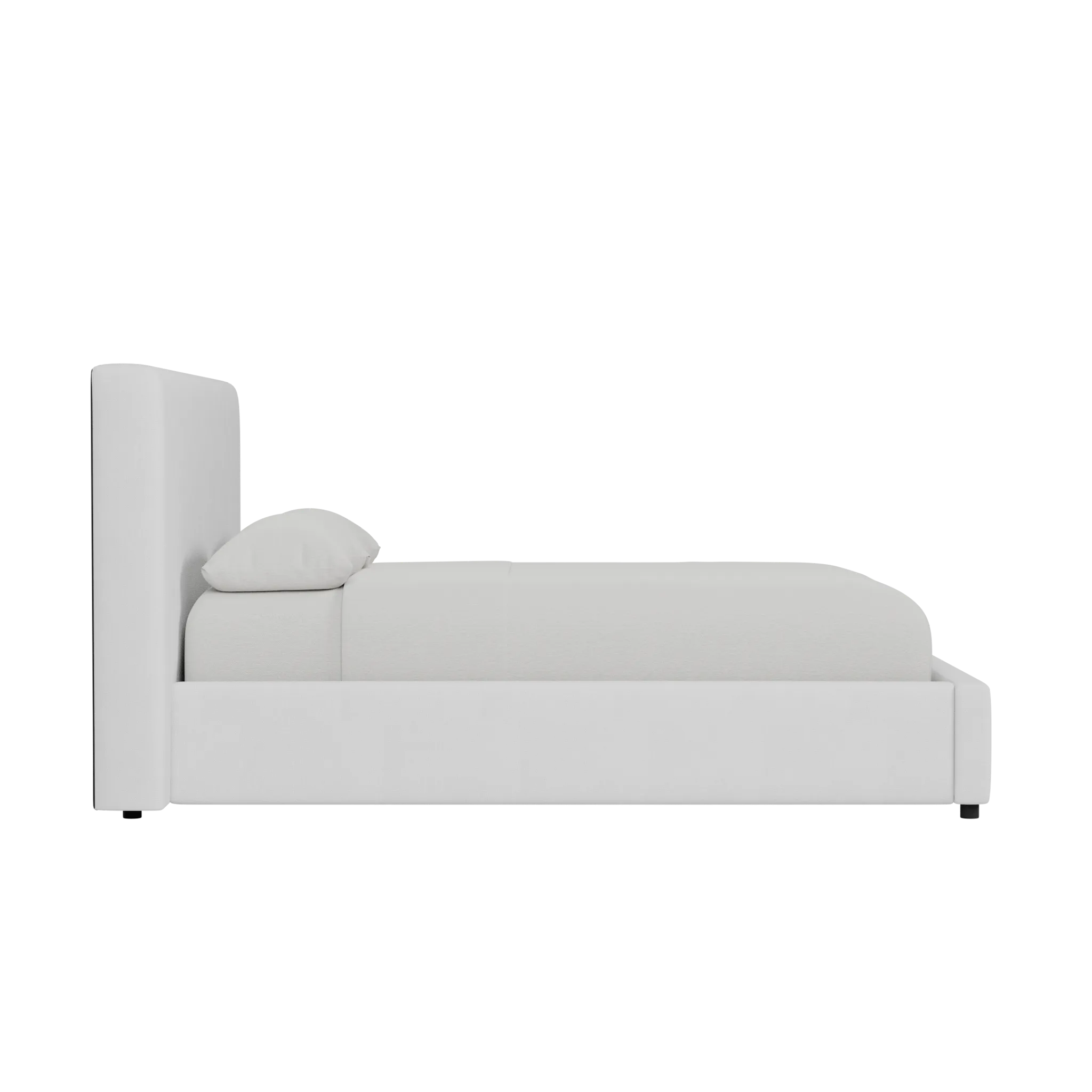 Grayton Suave White 44" Upholstered Platform Bed