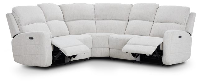 Piper Light Beige Fabric Small Two-arm Power Reclining Sectional