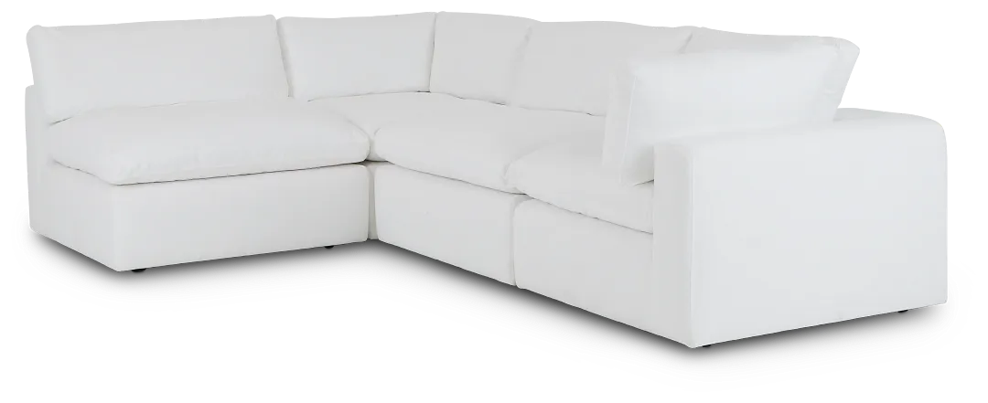 Grant White Fabric 4-piece Modular Sectional