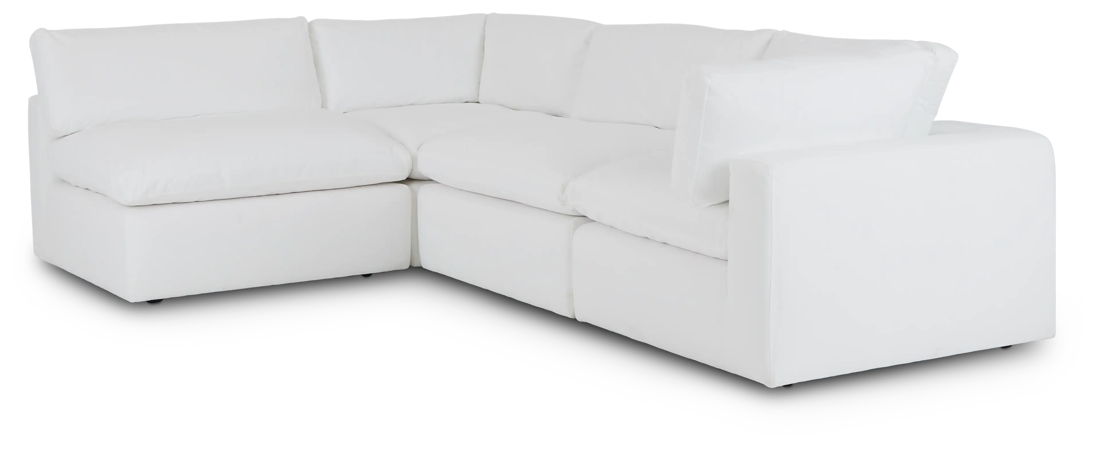 Grant White Fabric 4-piece Modular Sectional Grant White Fabric 4-piece Modular Sectional