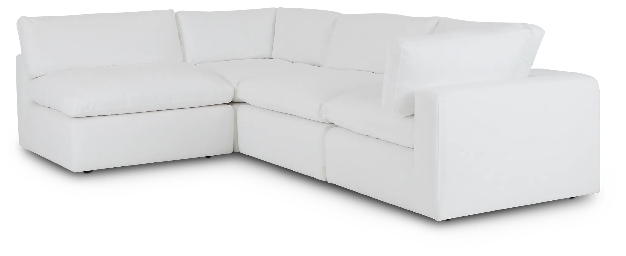 Grant White Fabric 4-piece Modular Sectional