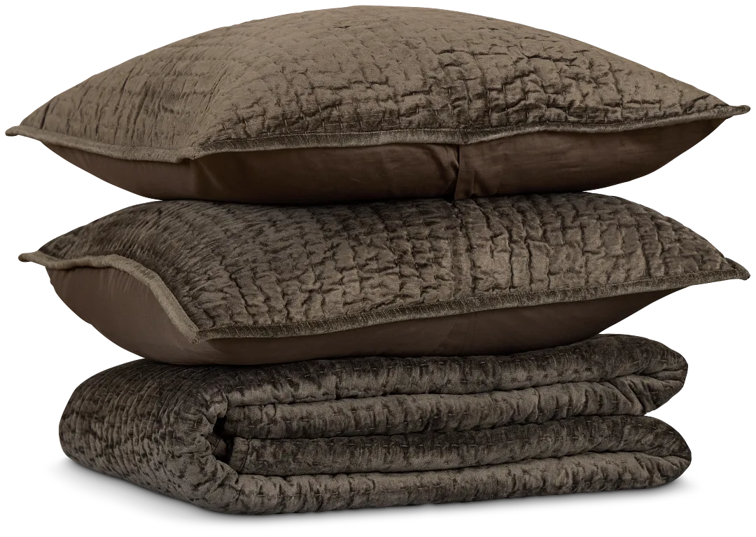 Barin Dark Gray Coverlet Set