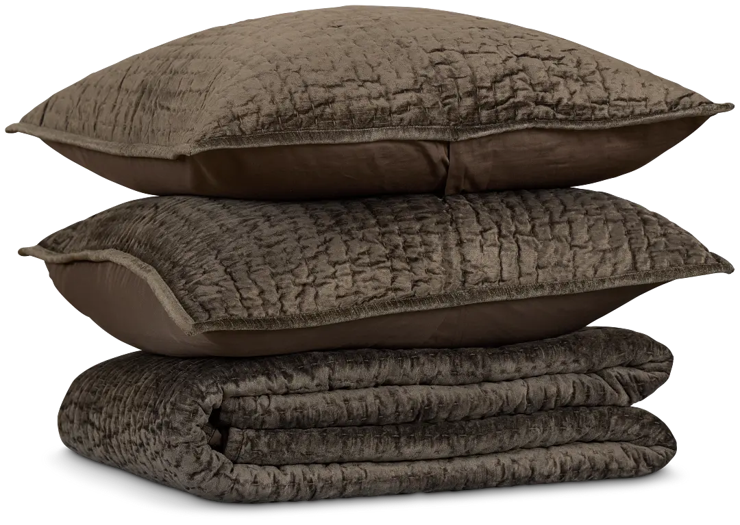 Barin Dark Gray Coverlet Set Barin Dark Gray Coverlet Set