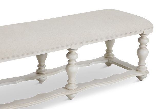 Savannah Ivory 83" Upholstered Dining Bench