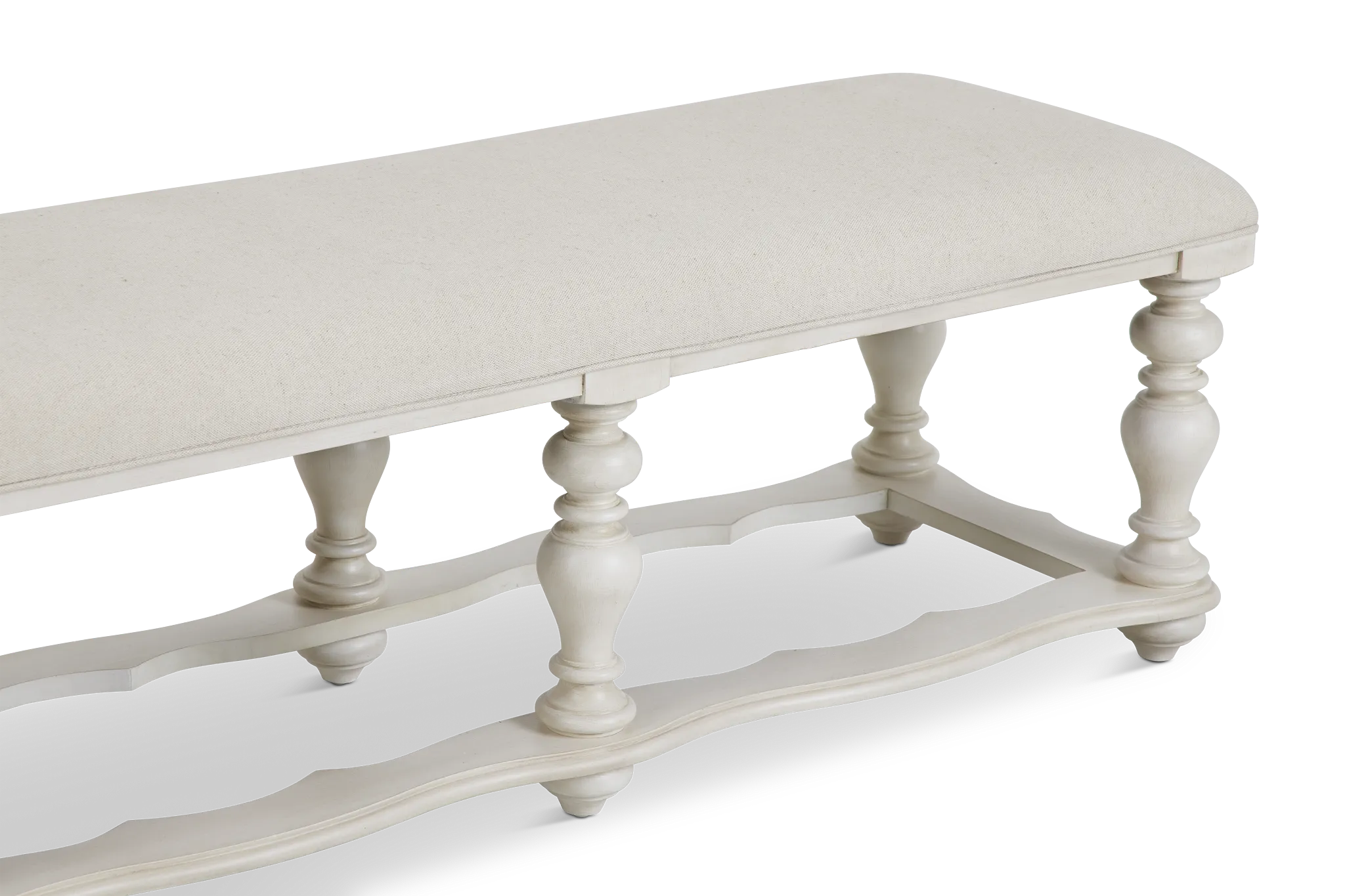 Savannah Ivory 83" Upholstered Dining Bench