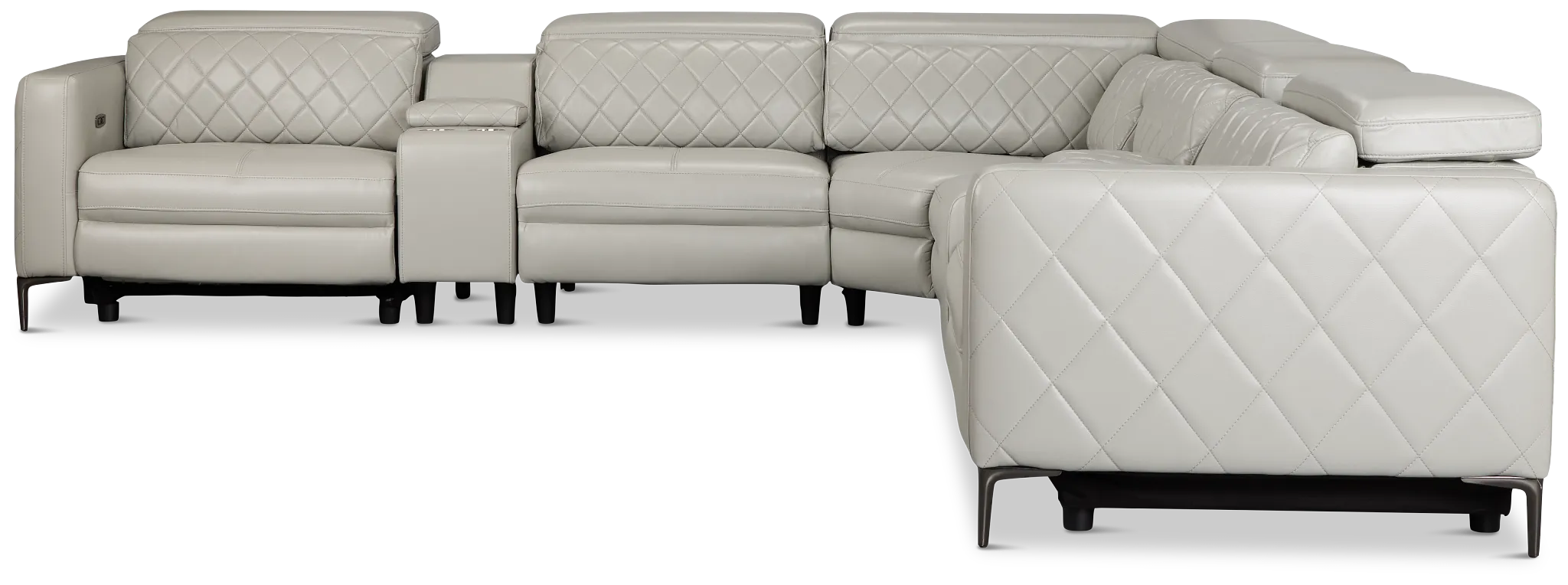 Ava Light Gray Micro Large Triple Power Reclining Two-arm Sectional