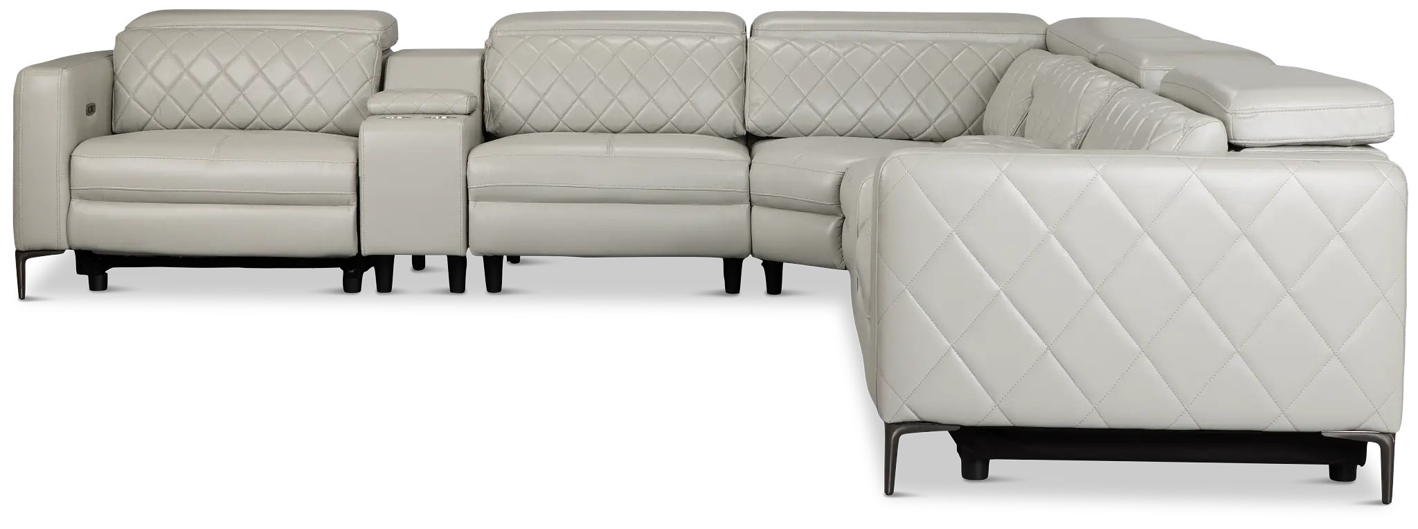 Ava Light Gray Micro Large Triple Power Reclining Two-arm Sectional Ava Light Gray Micro Large Triple Power Reclining Two-arm Sectional