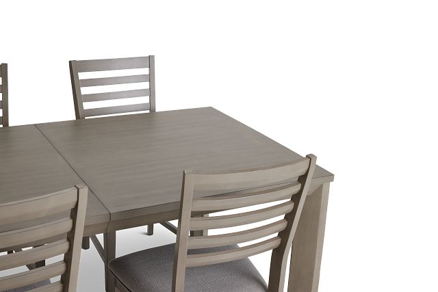 Zurich Gray Rect Table & 4 Slat Chairs (9)