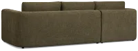 Alma Dark Green Fabric Left Chaise Sectional