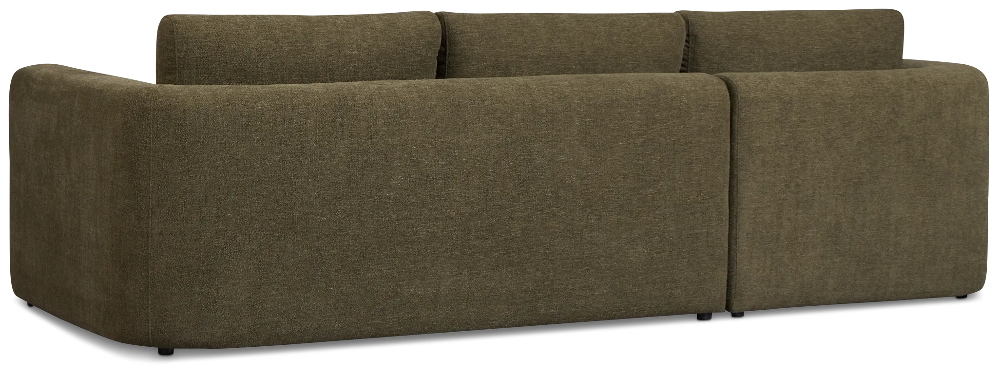 Alma Dark Green Fabric Left Chaise Sectional