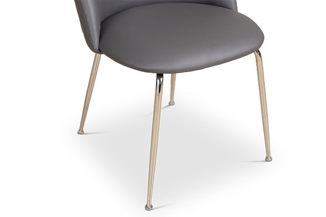 Capri Dark Gray Micro Upholstered Side Chair W/ Chrome Legs