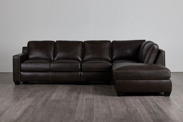 Carson Dark Brown Leather Sectional (0)