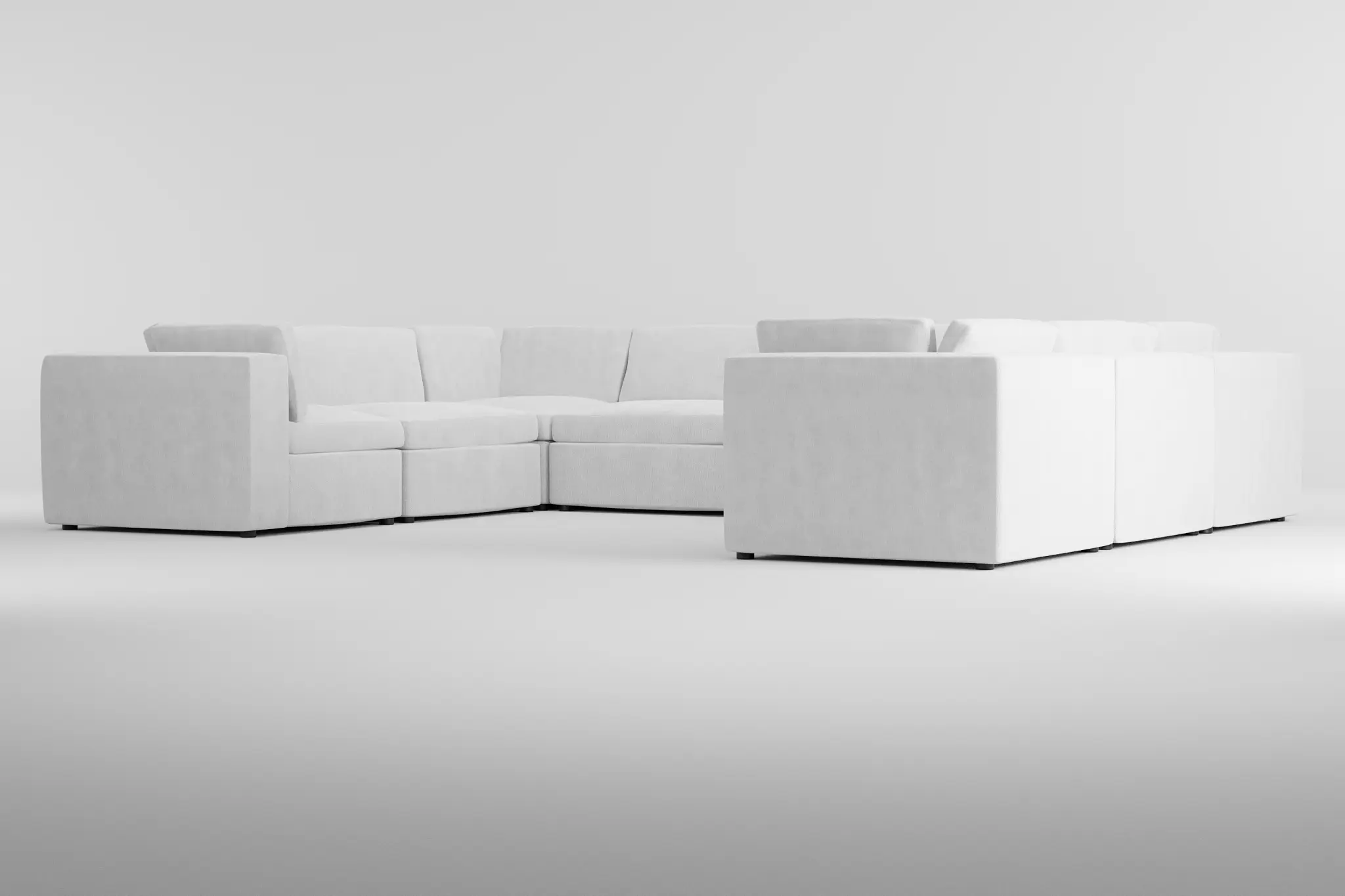 Destin Revenue White Fabric 8-piece Modular Sectional Destin Revenue White Fabric 8-piece Modular Sectional