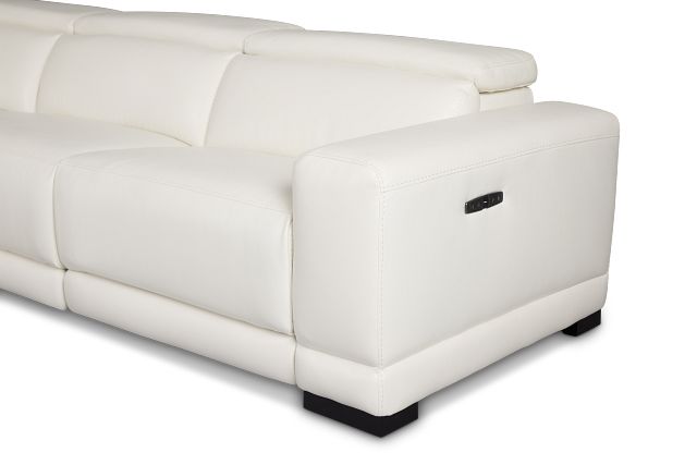 Lombardy White Micro Small Two-arm Power Reclining Sectional