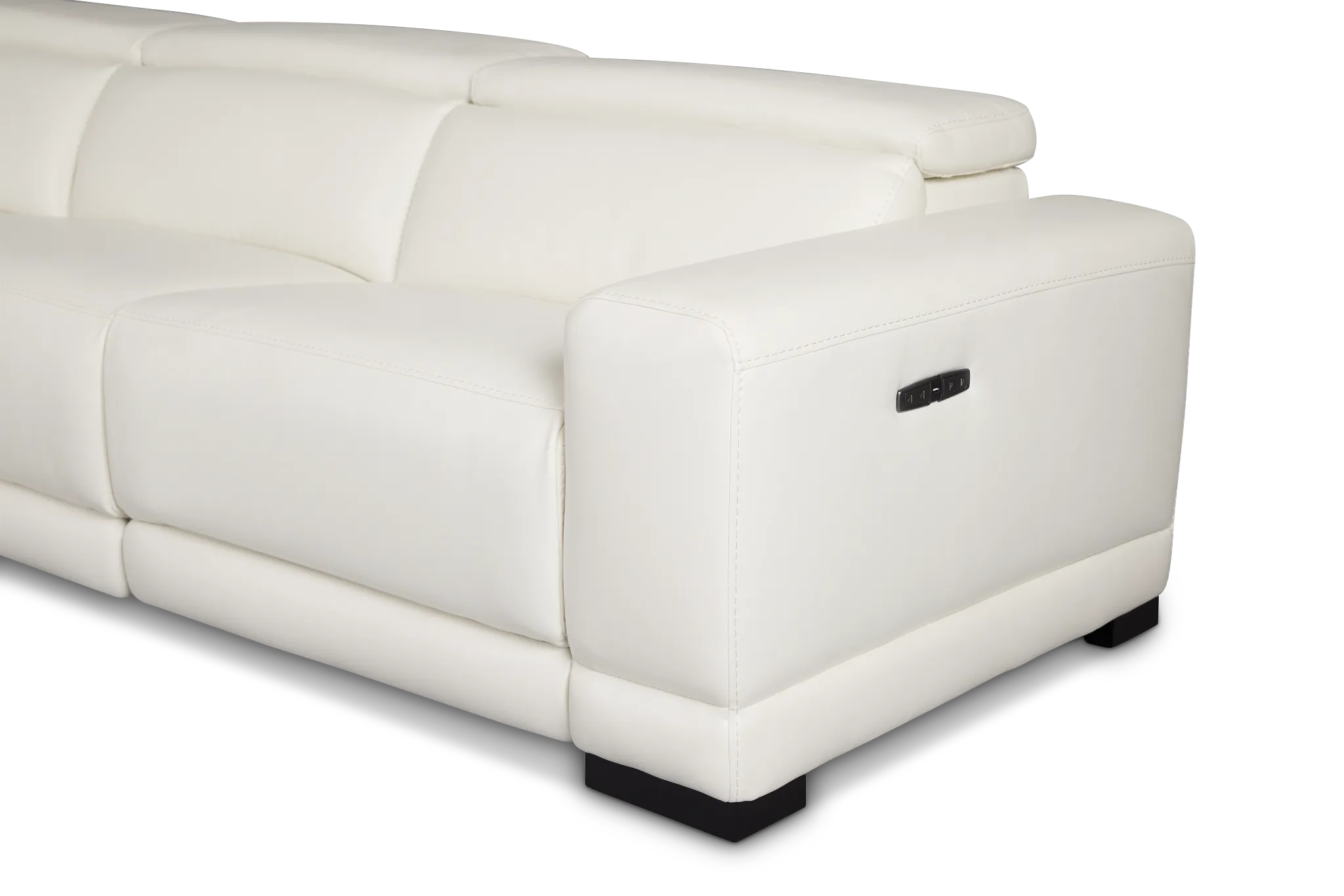 Lombardy White Micro Small Two-arm Power Reclining Sectional
