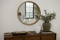 Hartley Light Brown Round Mirror
