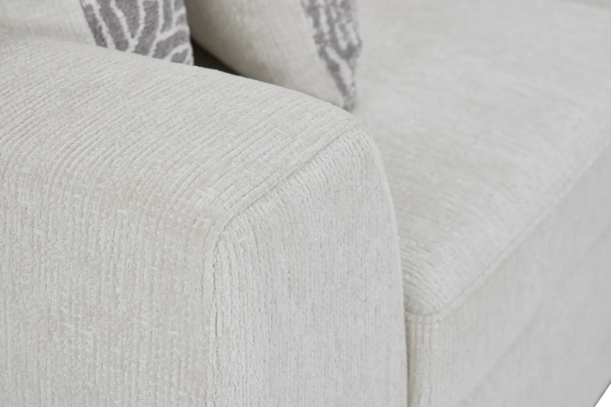 Blakely White Fabric Small Two-arm Sectional