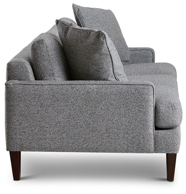Morgan Dark Gray Fabric Sofa With Wood Legs