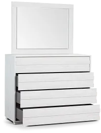 Everett White Dresser & Mirror