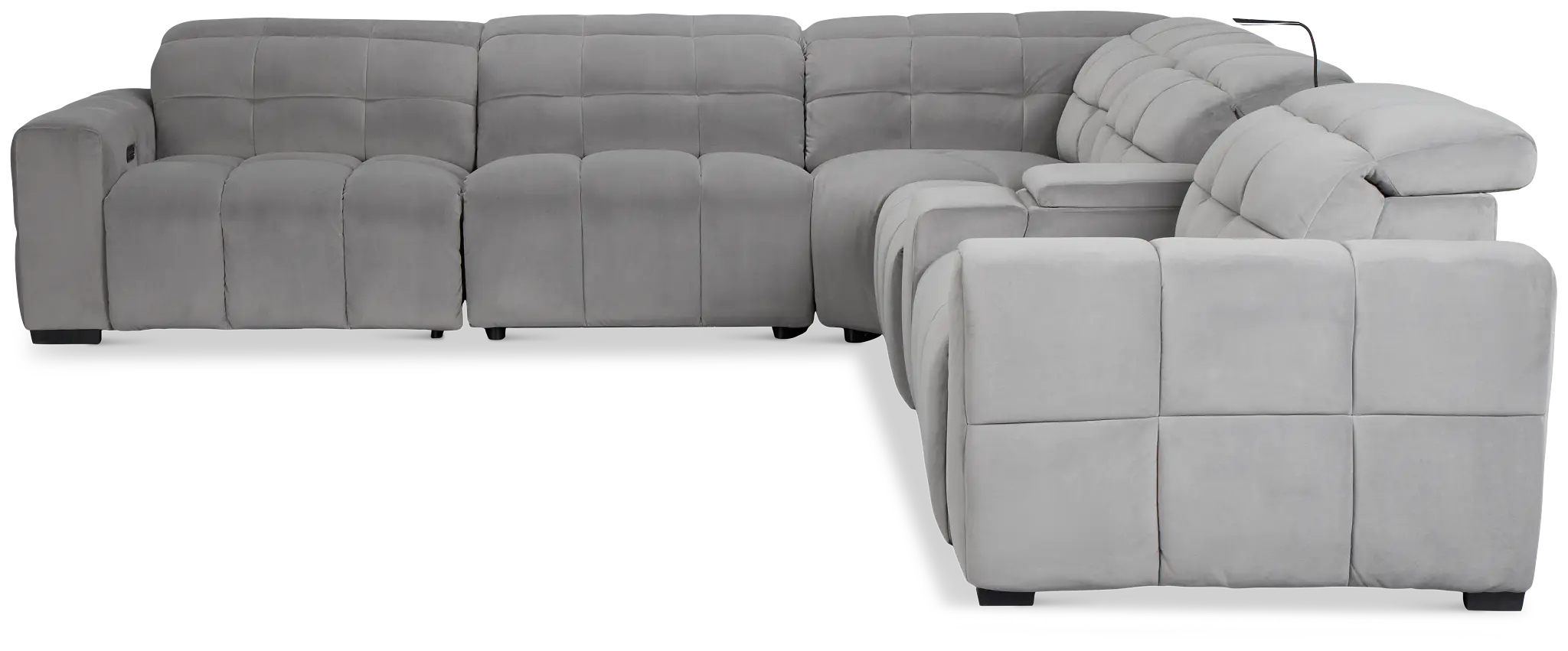 Gemma Light Gray Velvet Medium Triple Power Left Chaise Sectional Gemma Light Gray Velvet Medium Triple Power Left Chaise Sectional