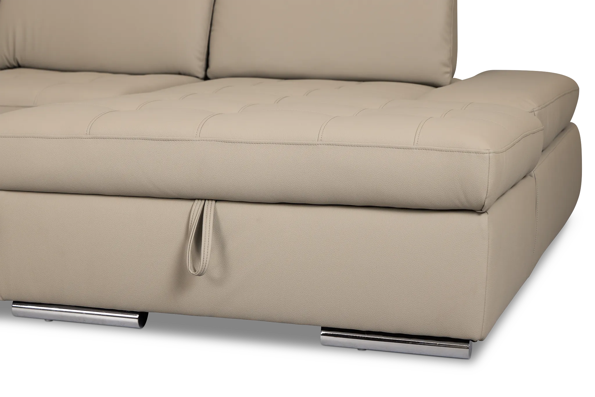 Eden Gray Micro Double Chaise Sleeper Storage Sectional