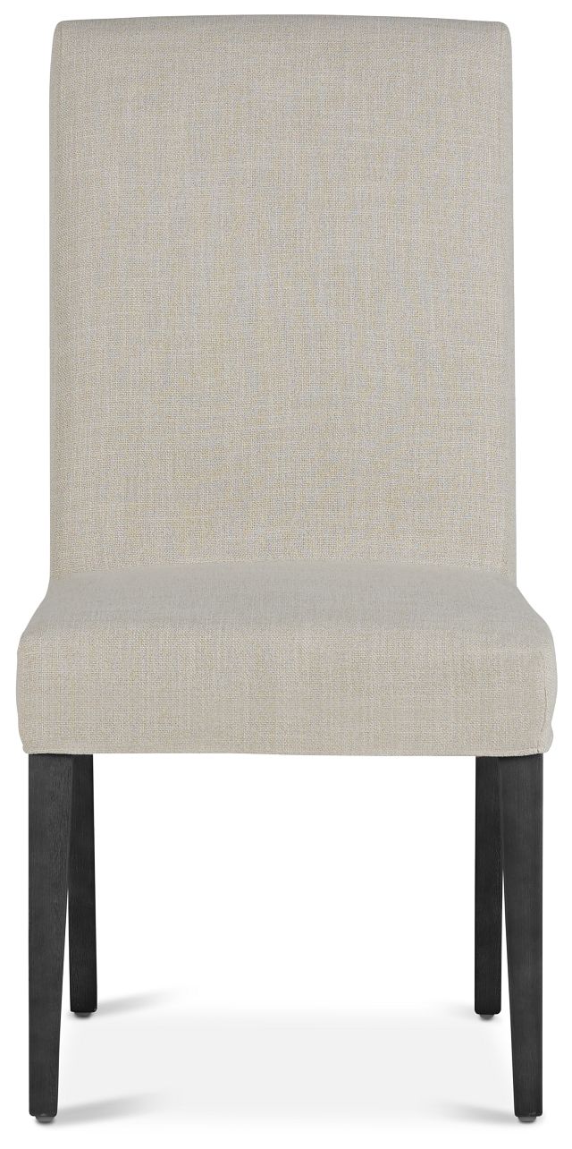 Harbor Light Beige Short Slipcover Chair With Dark-tone Leg