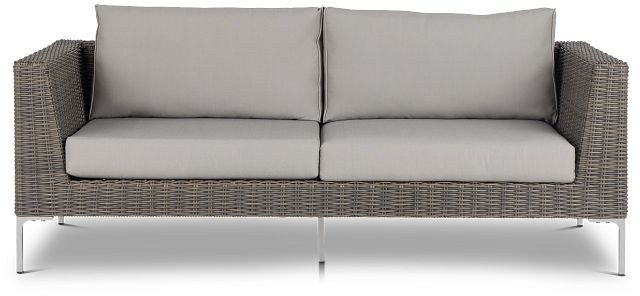 Tulum Gray Woven Sofa W/ 2 Cushions