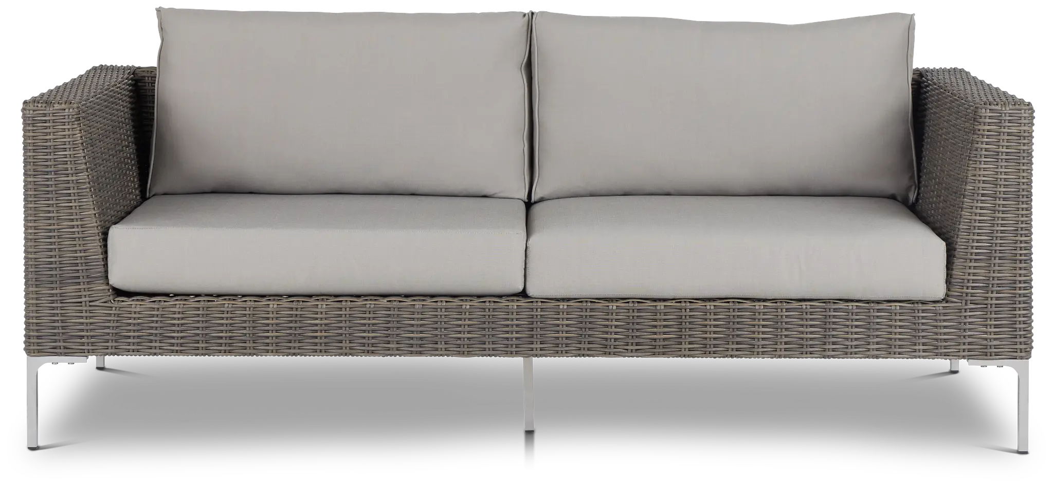 Tulum Gray Woven Sofa W/ 2 Cushions Tulum Gray Woven Sofa W/ 2 Cushions