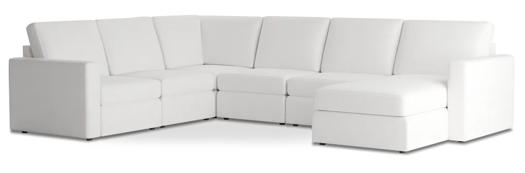 Citymod White Fabric Medium Right Chaise Sectional