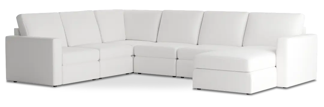 Citymod White Fabric Medium Right Chaise Sectional Citymod White Fabric Medium Right Chaise Sectional
