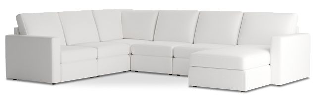 Citymod White Fabric Medium Right Chaise Sectional