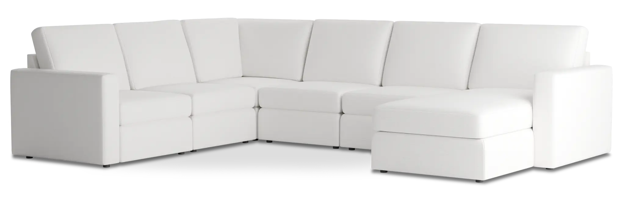 Citymod White Fabric Medium Right Chaise Sectional Citymod White Fabric Medium Right Chaise Sectional