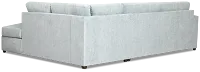 Shore Light Blue Fabric Right Bumper Sectional