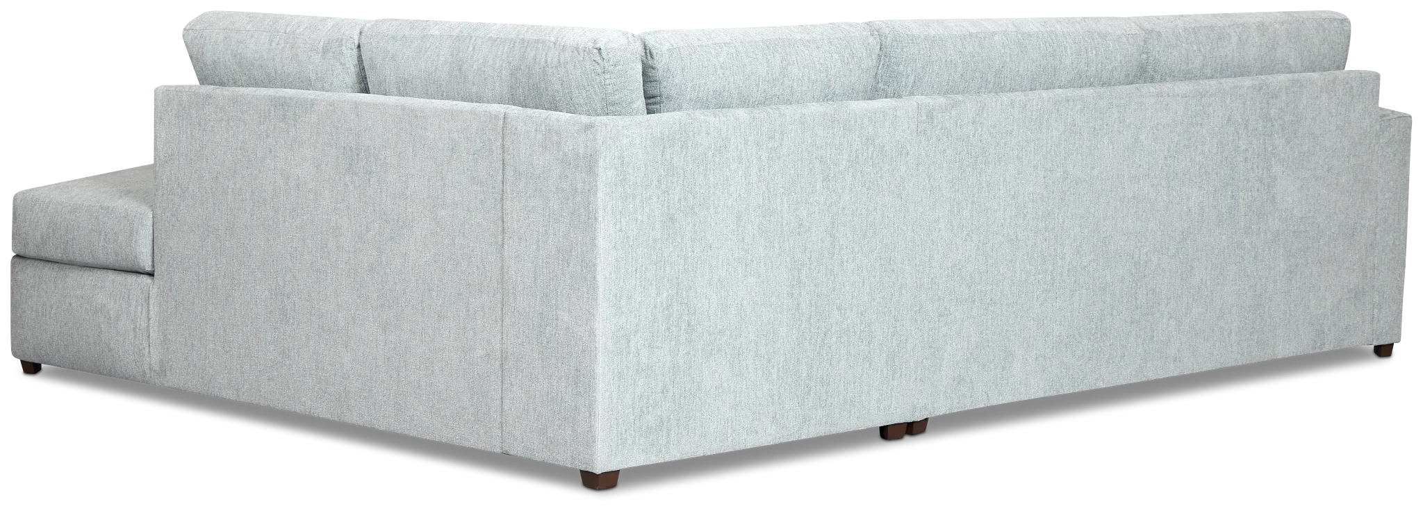 Shore Light Blue Fabric Right Bumper Sectional
