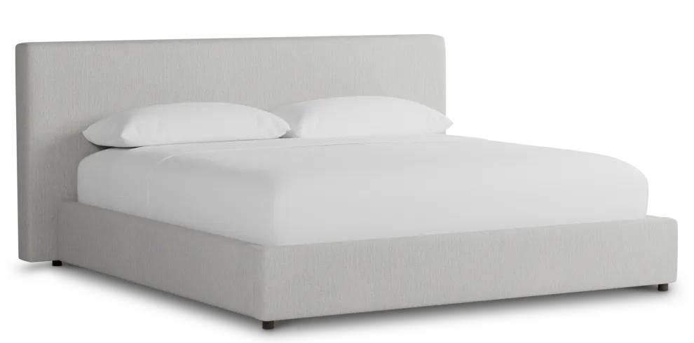 Grayton Delray Pewter 44" Upholstered Platform Bed