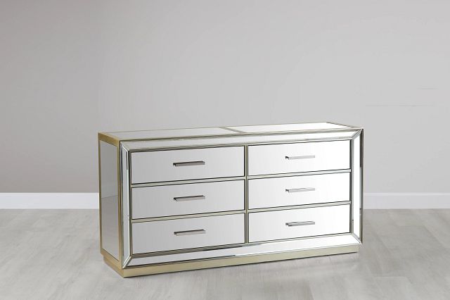 Pair of 3 Drawer Monroe Mirrored Furniture Bedside Table Cabinets