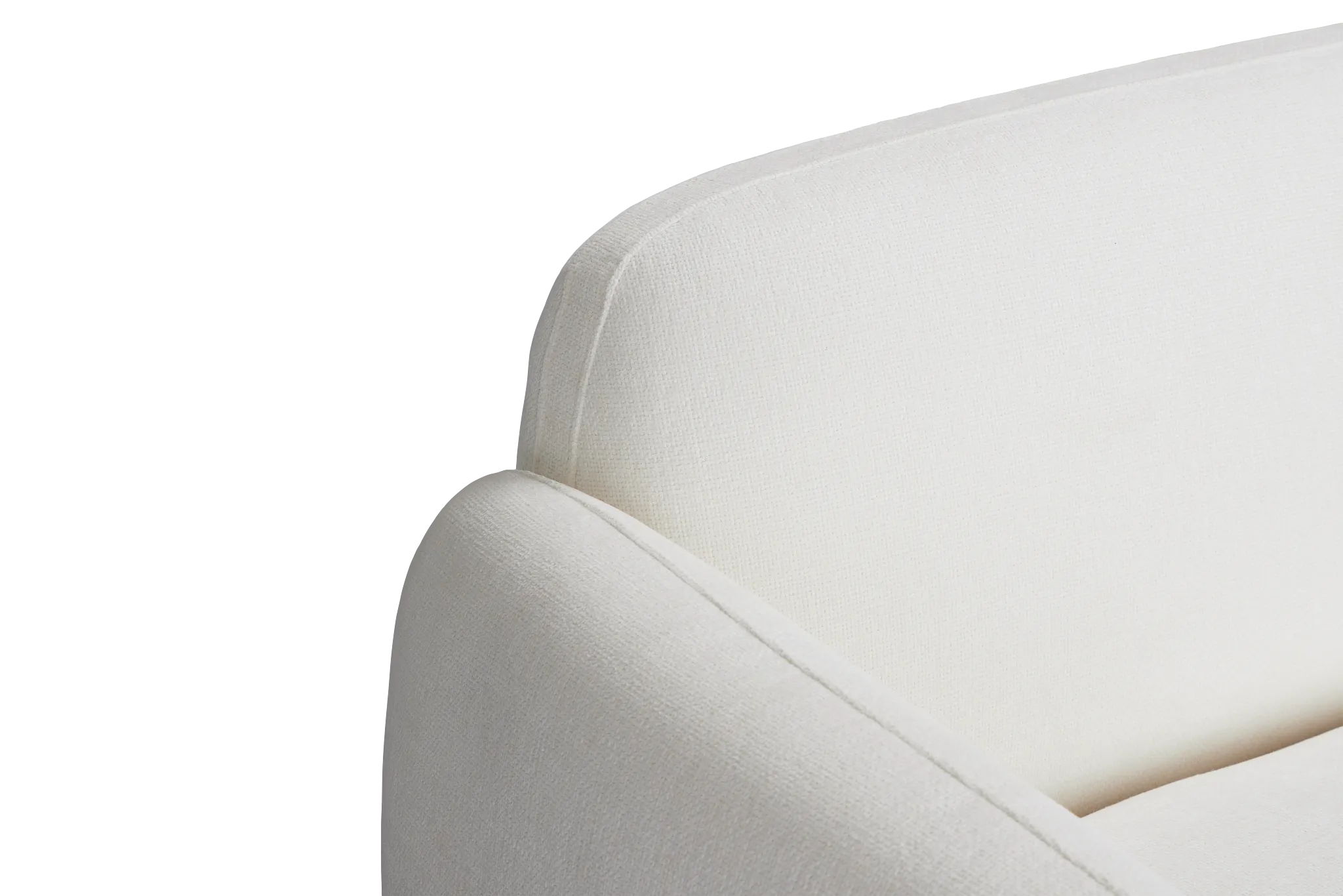 Halsey White Fabric Large Right Cuddler Sectional