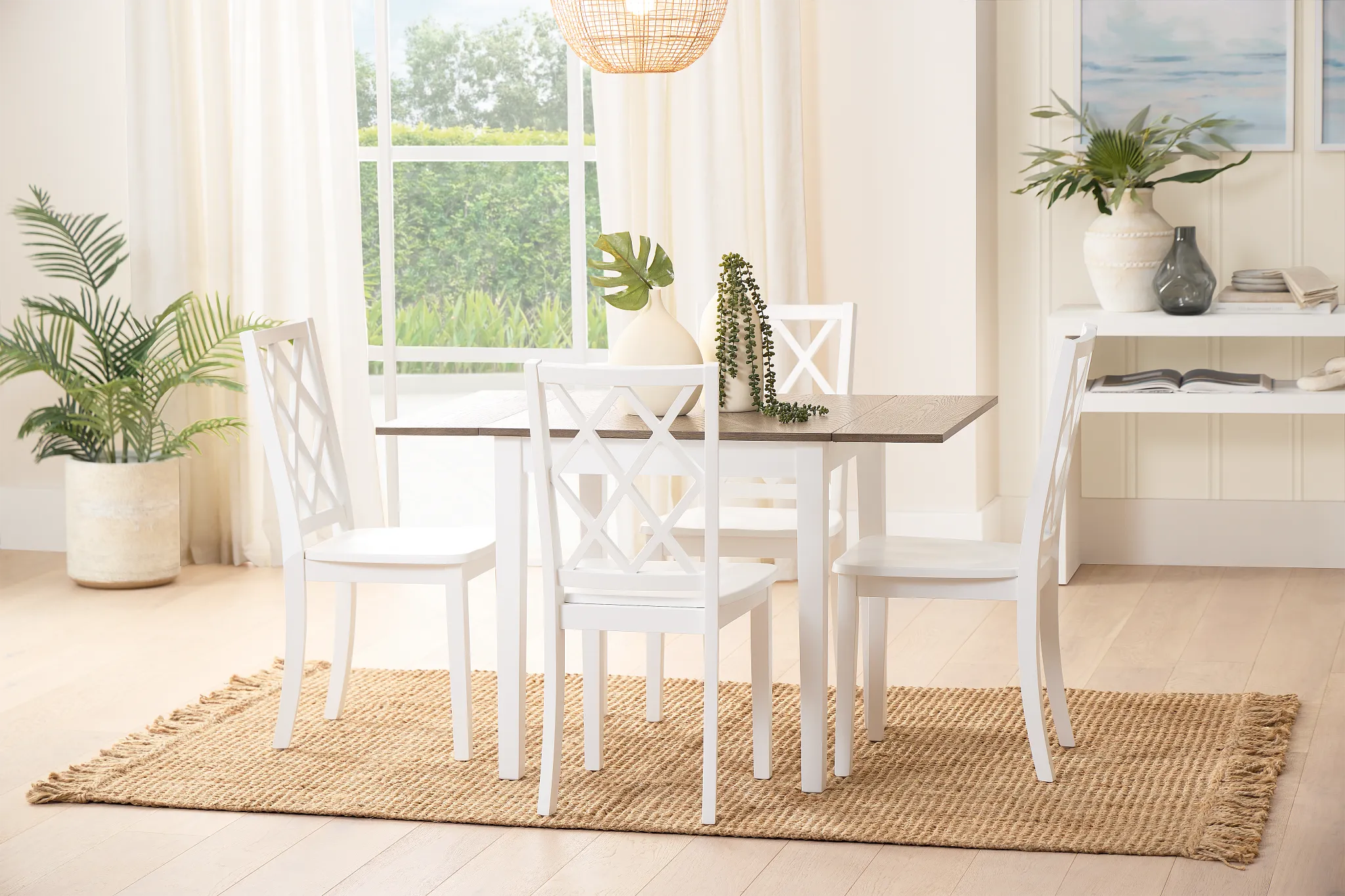 Edgartown Two-tone Rectangular Drop Leaf Table