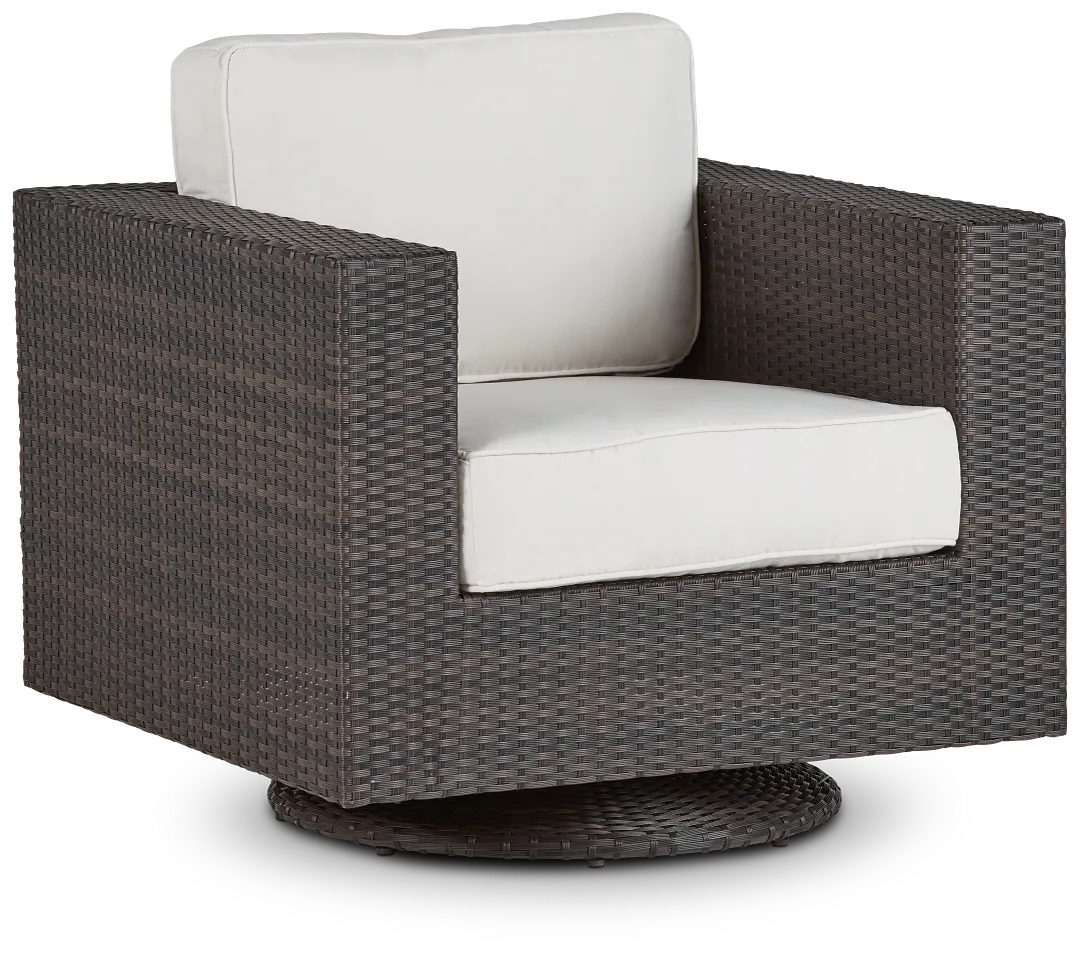 Fina White Swivel Chair