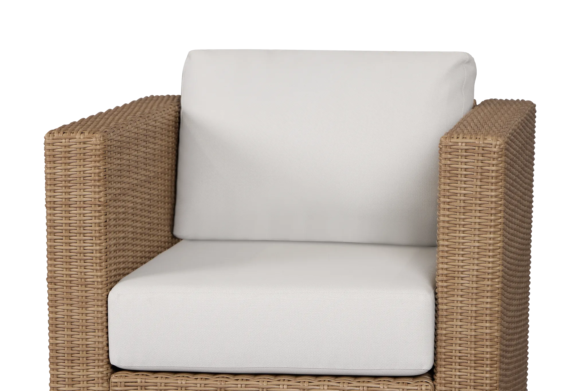 Montecito Light Tone Swivel Chair With Light Beige Cushions