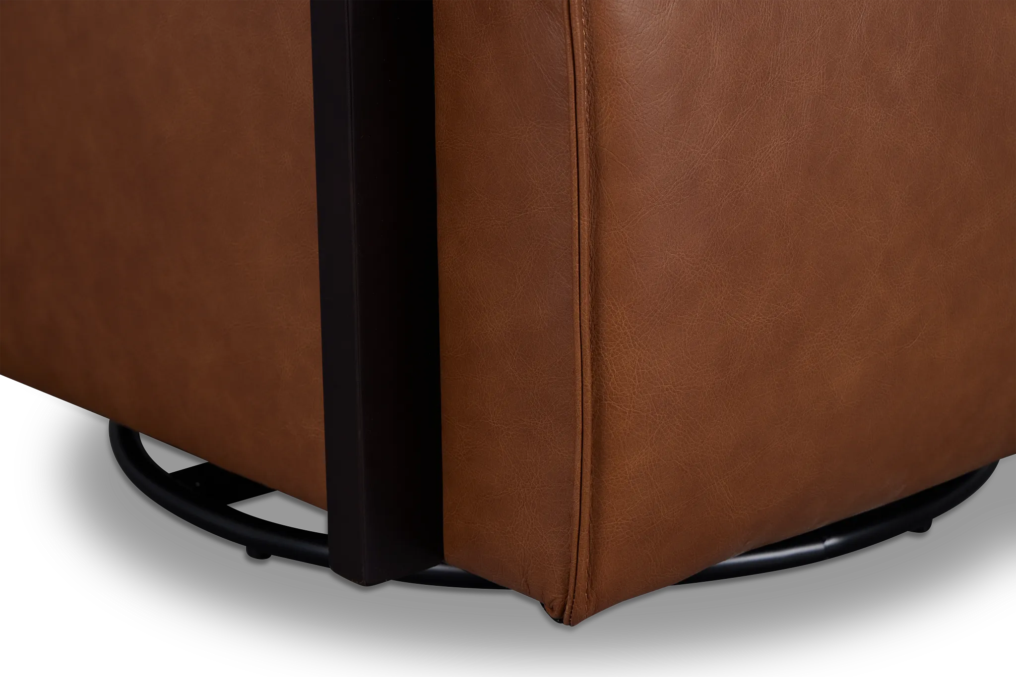 Lucas Dark Brown Leather Swivel Rocker Glider