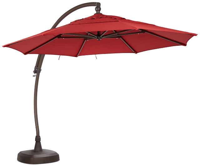 Cayman Red Cantilever Umbrella Set
