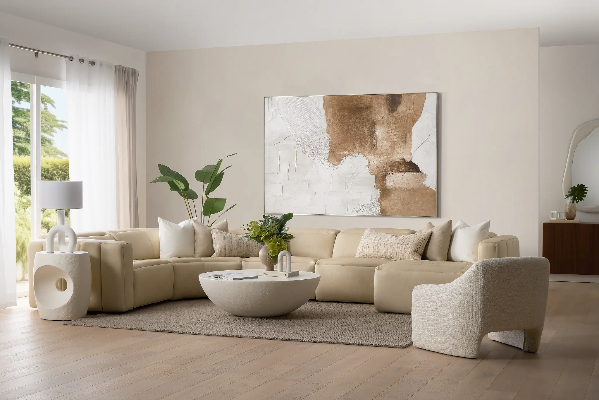 Jace Ivory Leather/Vinyl Small Dual Power Right Chaise Sectional Jace Ivory Leather/Vinyl Small Dual Power Right Chaise Sectional